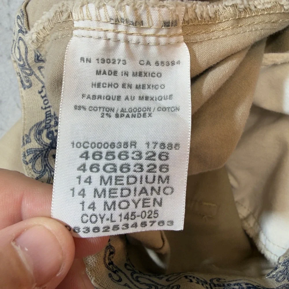 Lee Womens Comfort Waistband Khaki Tan Stretch Straight Leg Pants Size 14 Medium - Picture 9 of 11